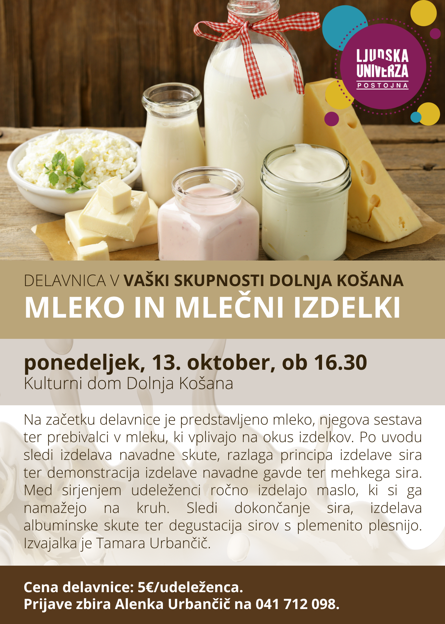 mleko in mlečni izdelki vs dolnja košana